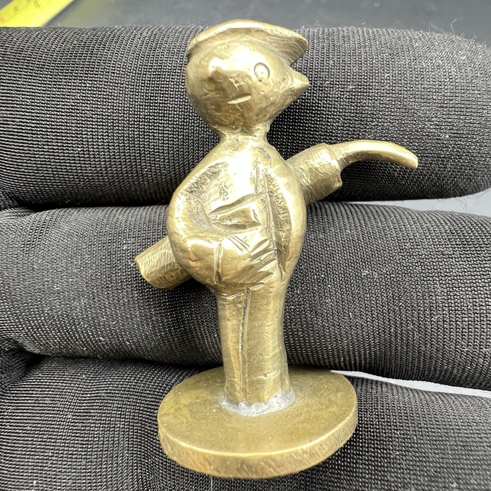 Vintage BRASS‎ ART DECO Golfer 2" Figurine Carl Hagenauer? Small Solid
